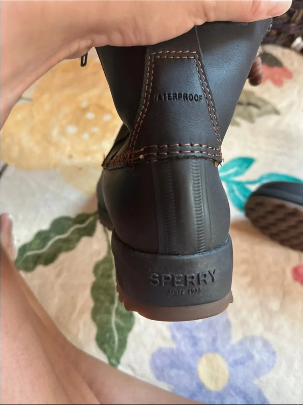 Sperry maritime repel waterproof black leather
